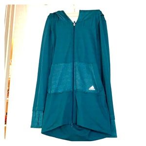 Forest green adidas long jacket